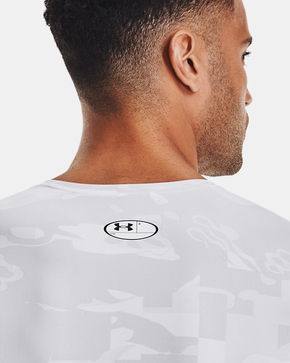 Men's UA Iso-Chill Compression Printed Long Sleeve, White, pdpMainDesktop image number 7